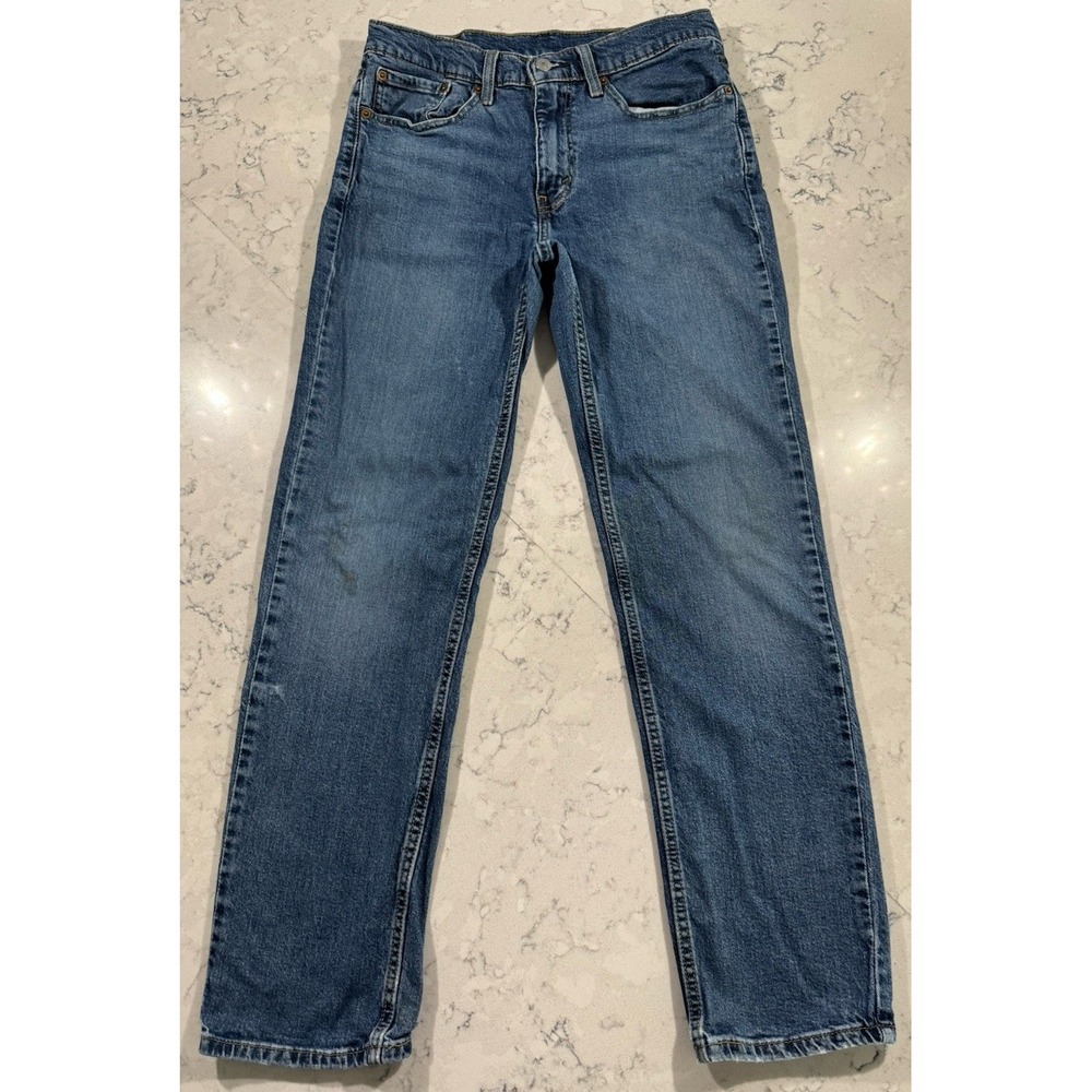 Levi's 514 Jeans Mens 32x32 Blue Medium Wash Straight Leg Grunge Normcore Denim